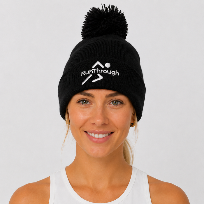 Black RunThrough Bobble Hat