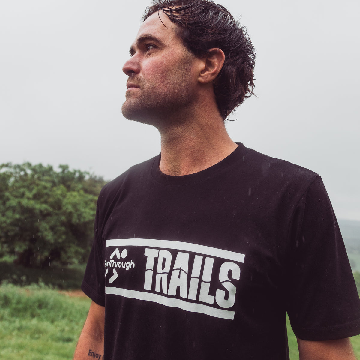 Men's & Women's RunThrough Trails Black Cotton T-shirt – RunThrough Kit