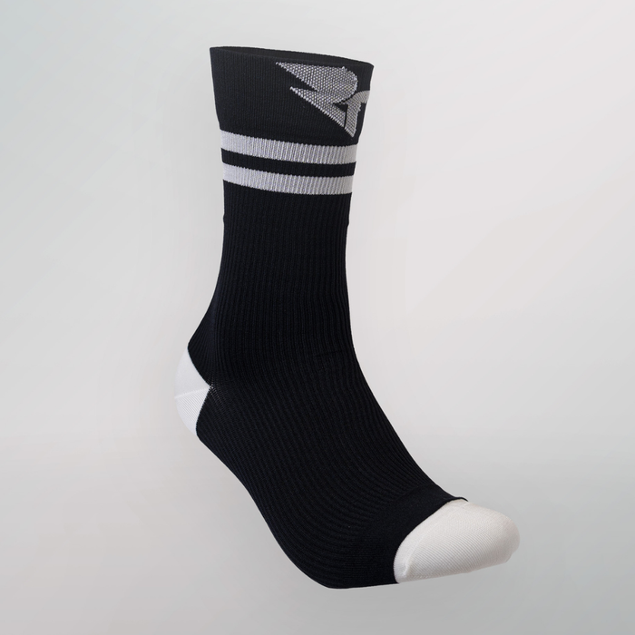 Black Crew Stripe Running Sock