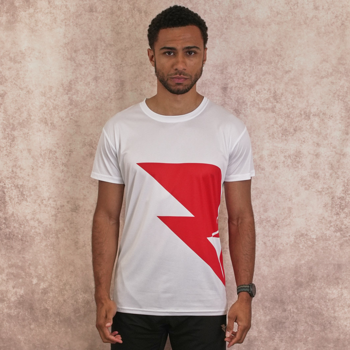 Men's Bolt Tee  - White & Red