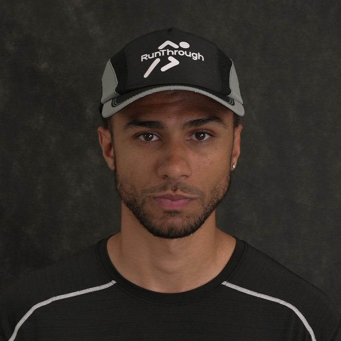 RunThrough Black Running Cap