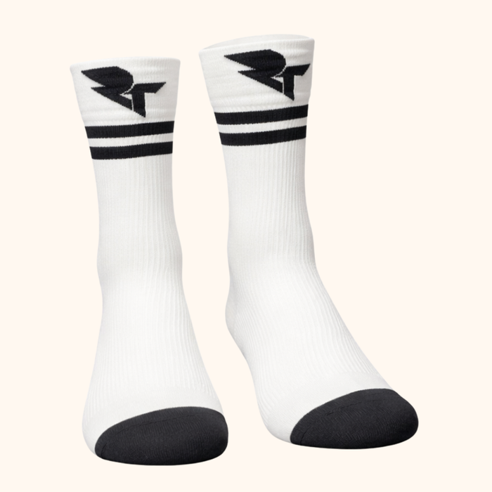 Crew Stripe Running Sock - White