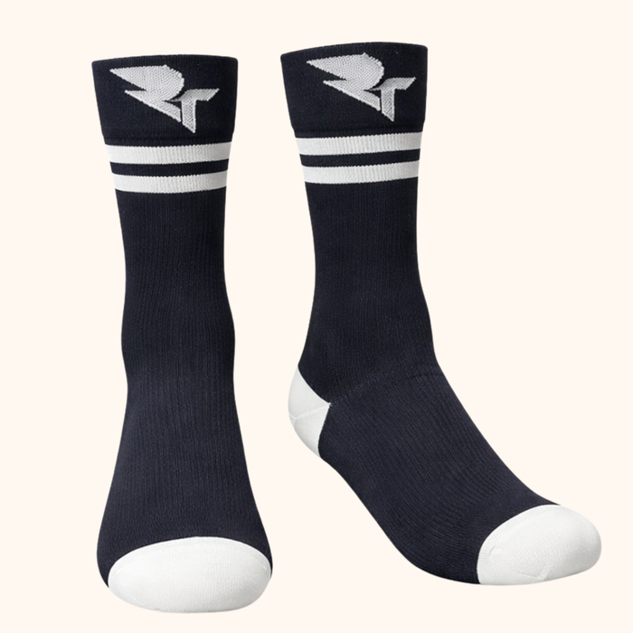 Black Crew Stripe Running Sock