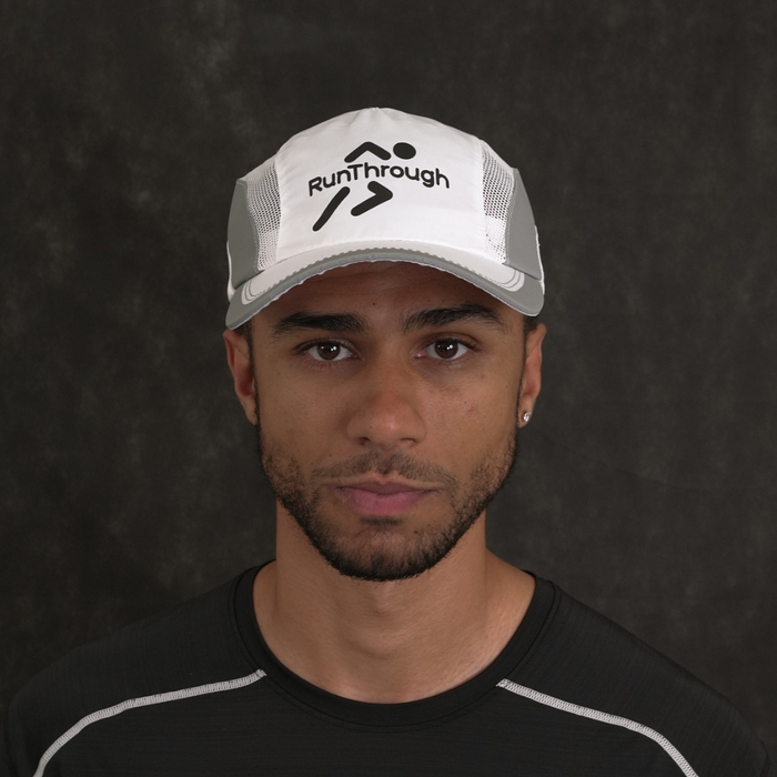 RunThrough White Running Cap