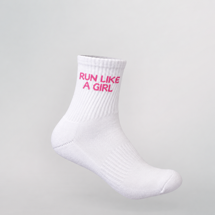 Run Like A Girl Cotton Quarter Crew Sock